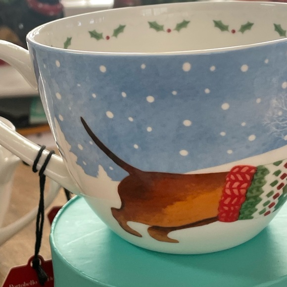 Dachshund Christmas Holiday mug, large and adorable by Portobello bone china NWT - Picture 4 of 11